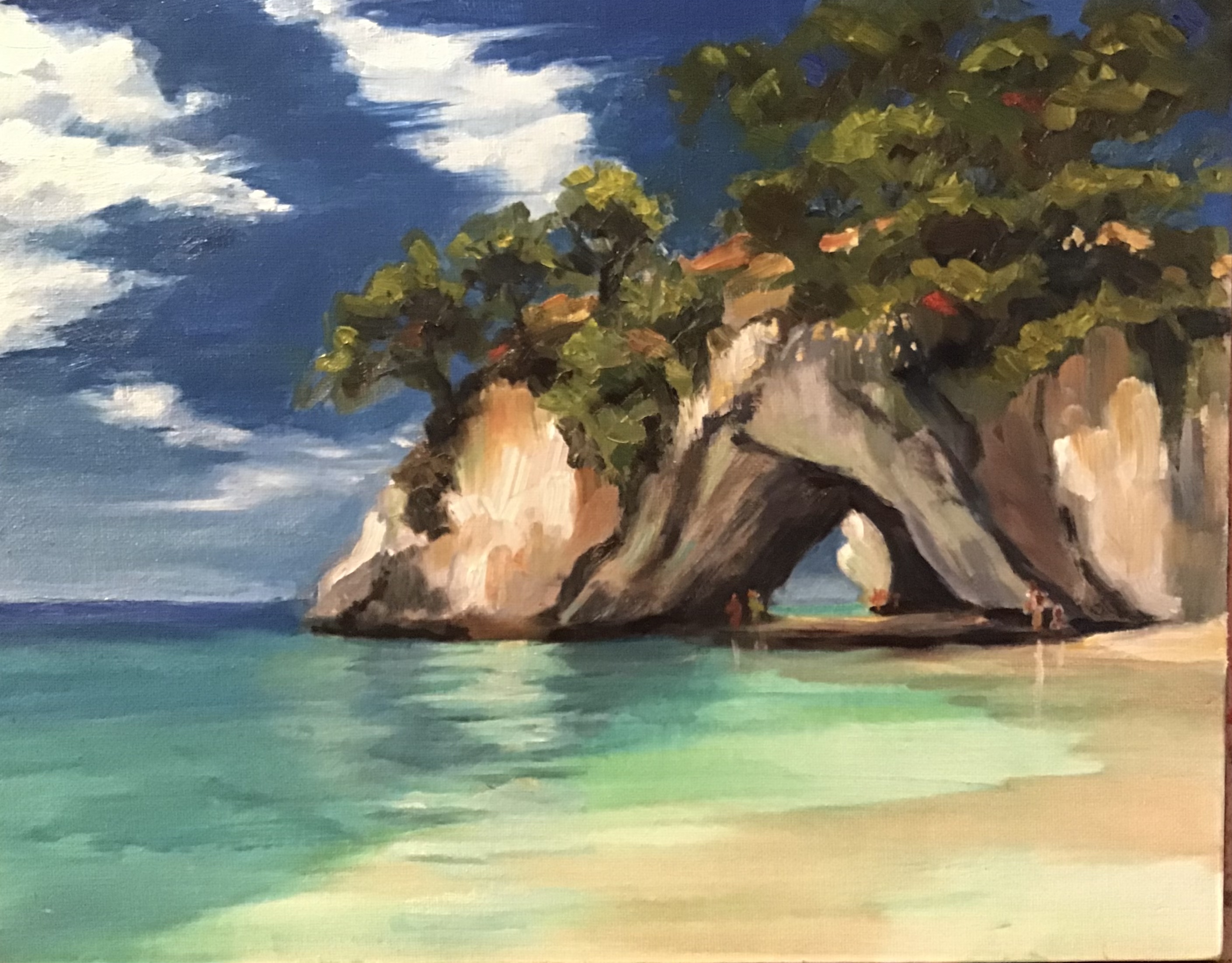 Cathedral Cove, 11x14, oil on canvas panel